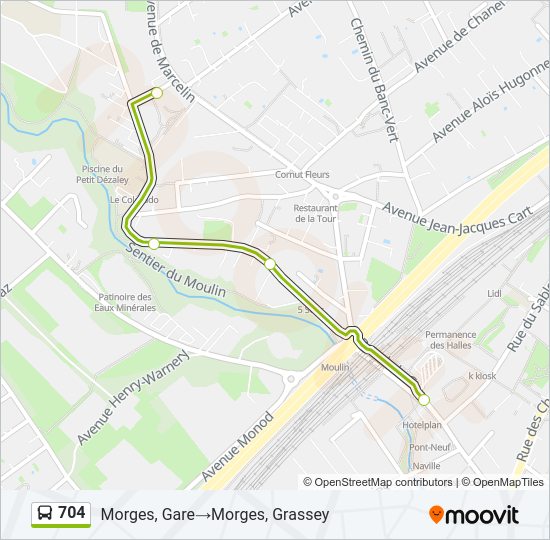 704 Bus Line Map