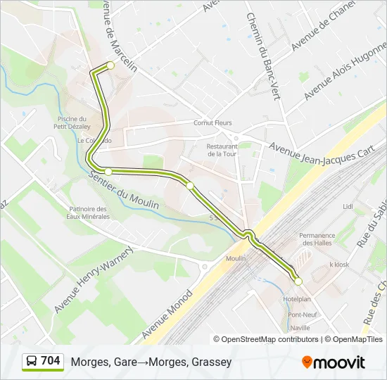 704 Bus Line Map