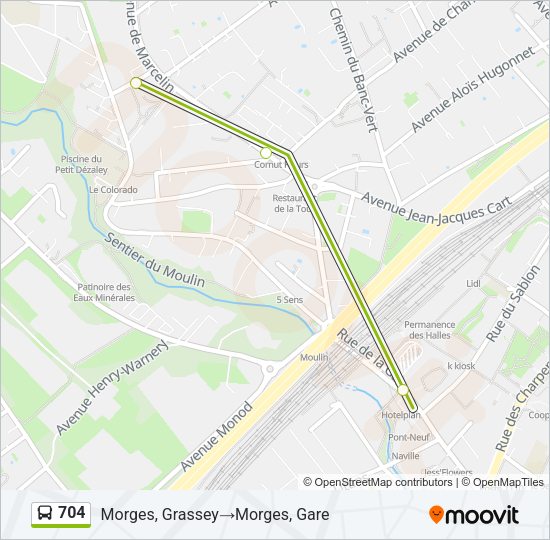 704 Bus Line Map