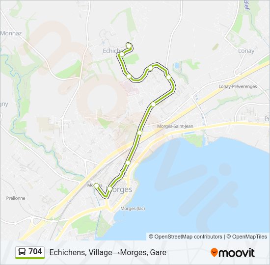 704 Bus Line Map