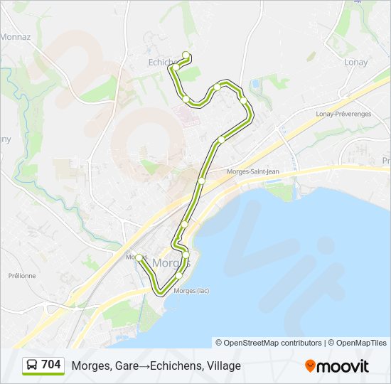 704 Bus Line Map