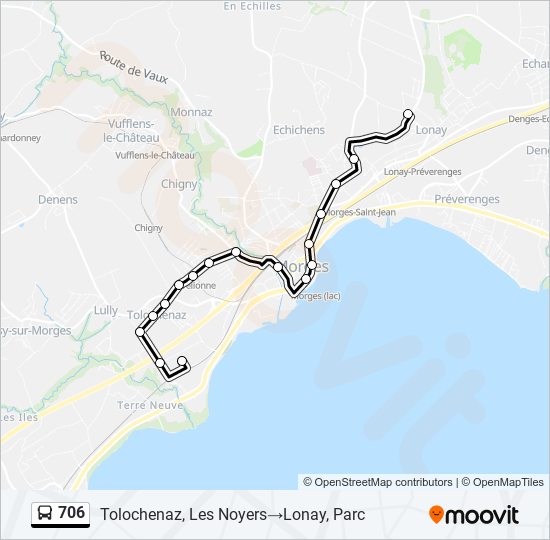 706 bus Line Map