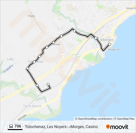 706 Bus Line Map