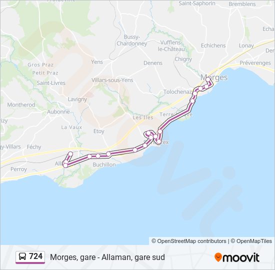 724 bus Line Map