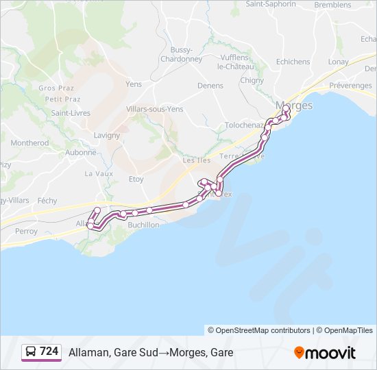 724 bus Line Map