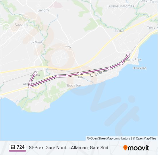 724 Bus Line Map