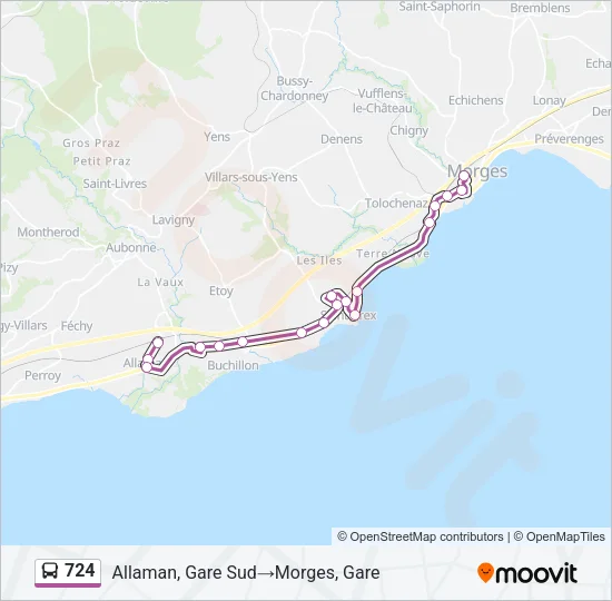 724 Bus Line Map