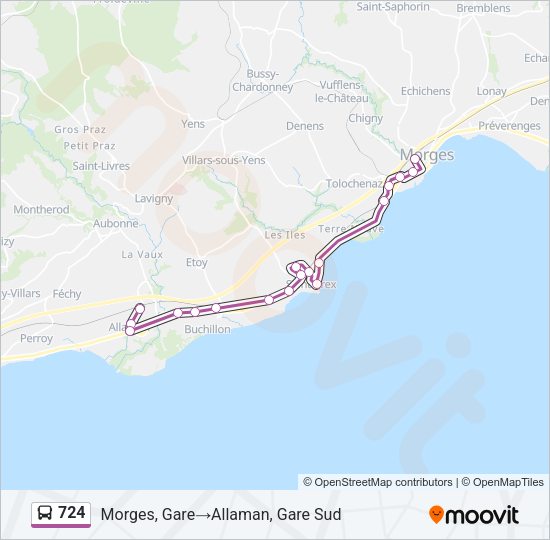 724 Bus Line Map