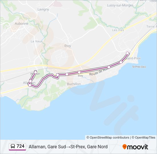 724 Bus Line Map