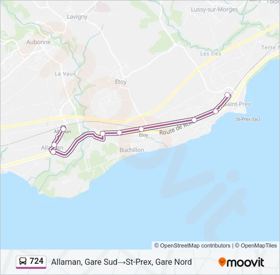 724 Bus Line Map