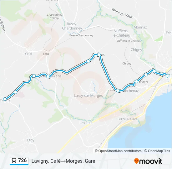 726 Bus Line Map