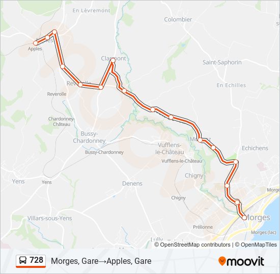 728 bus Line Map