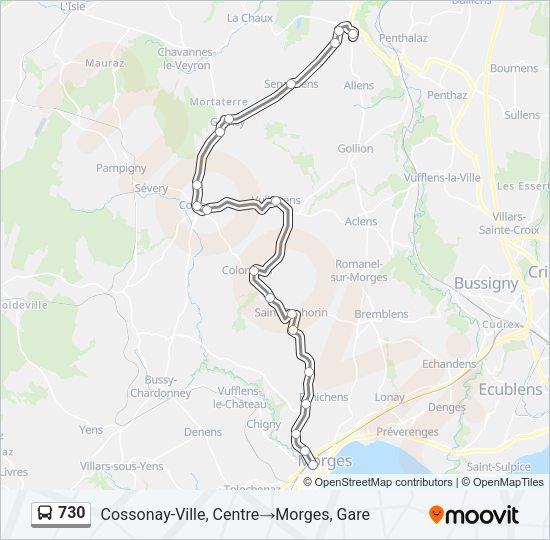 730 Bus Line Map