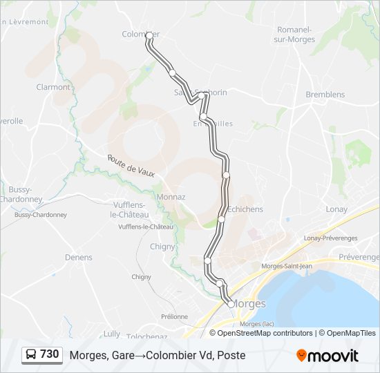 730 Bus Line Map