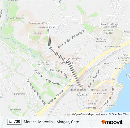 730 Bus Line Map