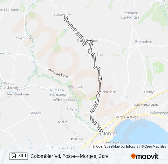 730 Bus Line Map