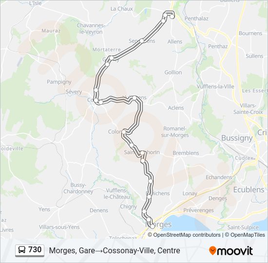 730 Bus Line Map