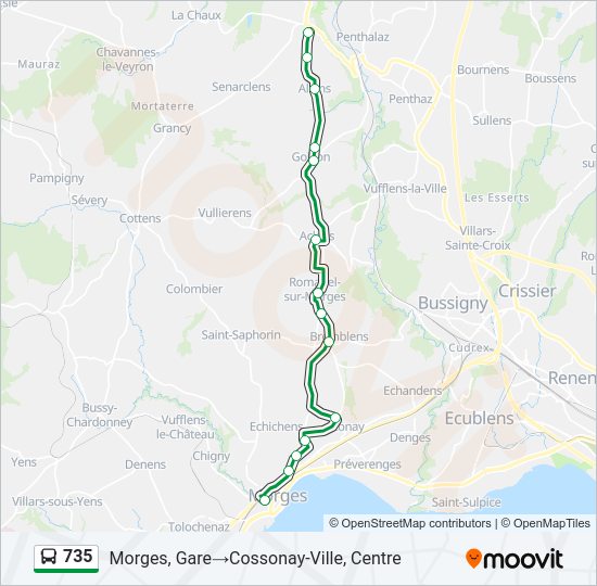 735 Bus Line Map