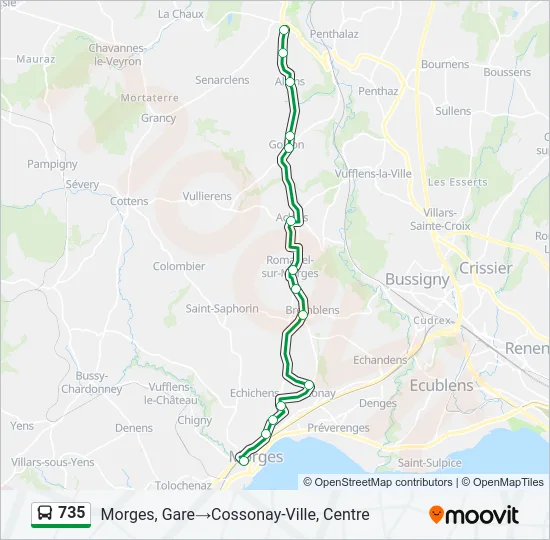 735 Bus Line Map