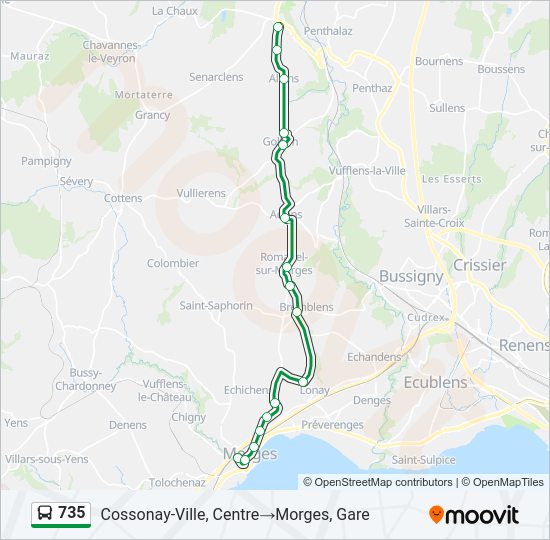 735 Bus Line Map