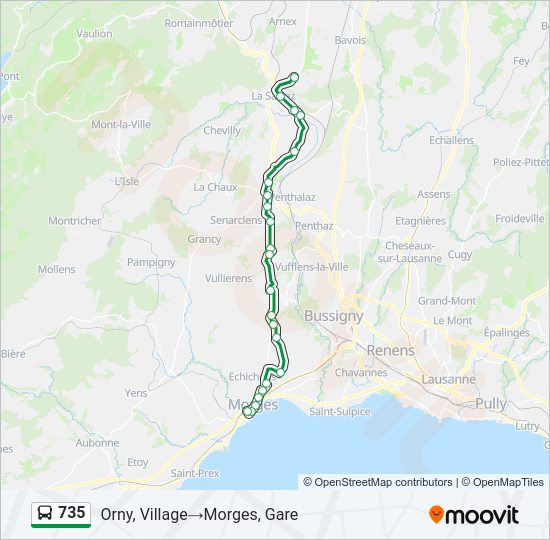 735 Bus Line Map