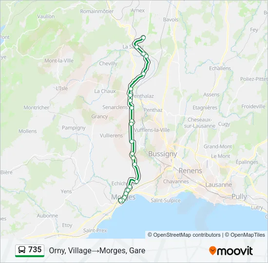 735 Bus Line Map