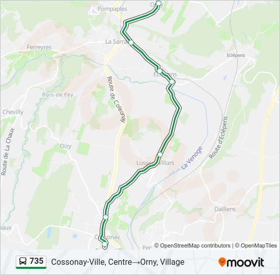 735 Bus Line Map