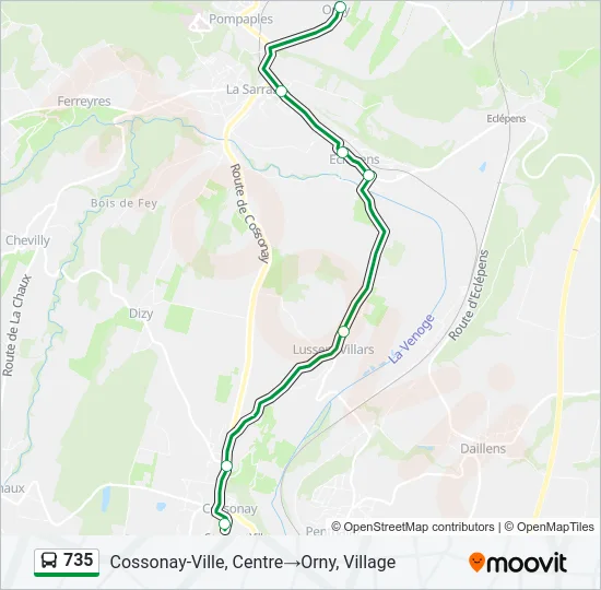 735 Bus Line Map