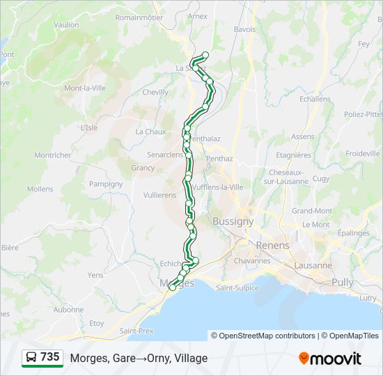 735 Bus Line Map