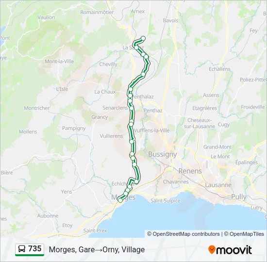 735 Bus Line Map