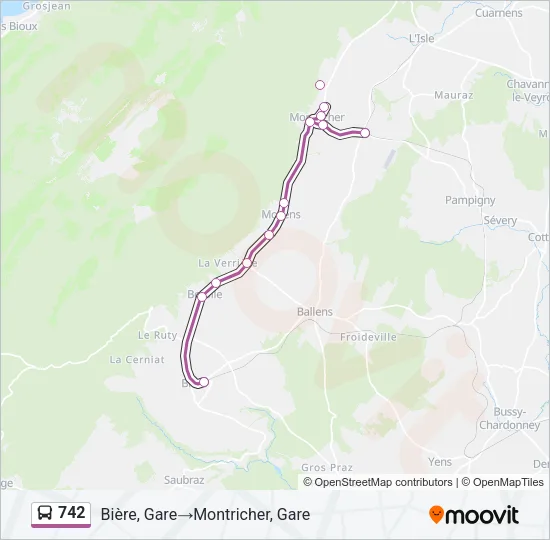 742 Bus Line Map