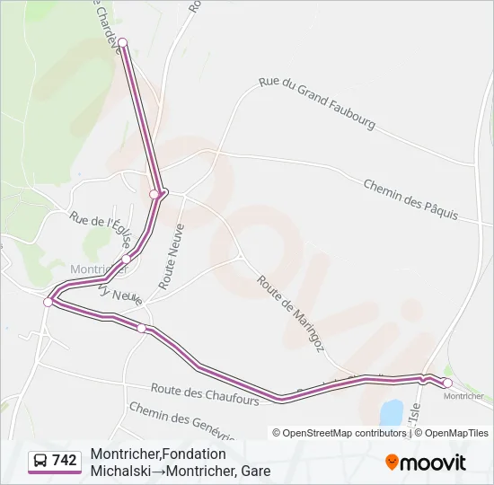 742 Bus Line Map