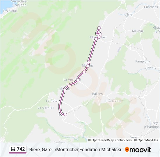 742 Bus Line Map
