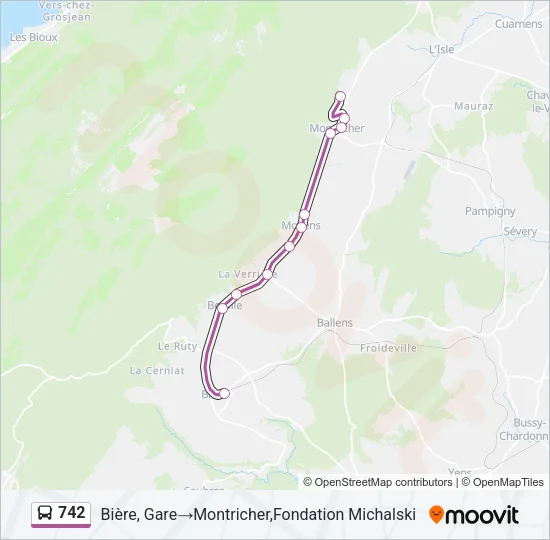 742 Bus Line Map