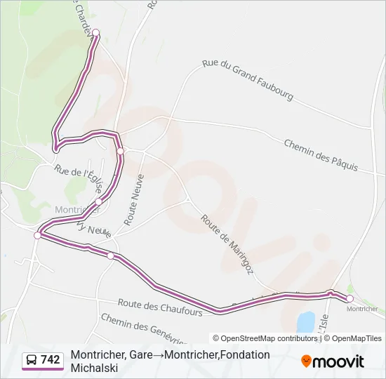 742 Bus Line Map