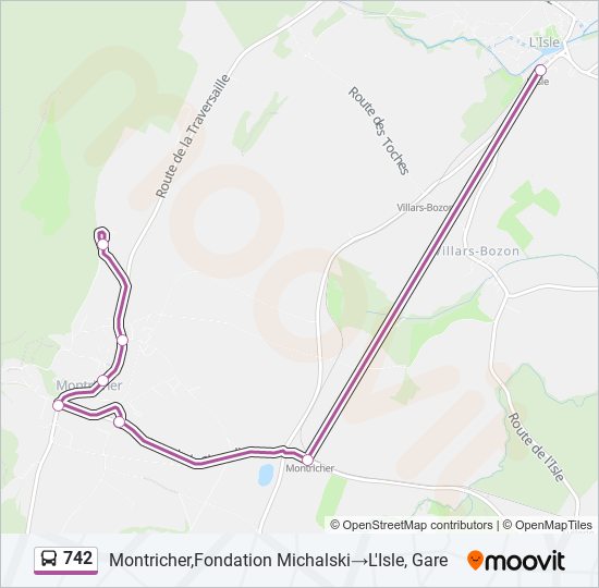 742 bus Line Map