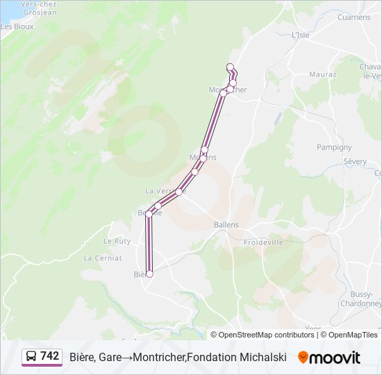 742 bus Line Map