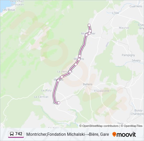 742 Bus Line Map