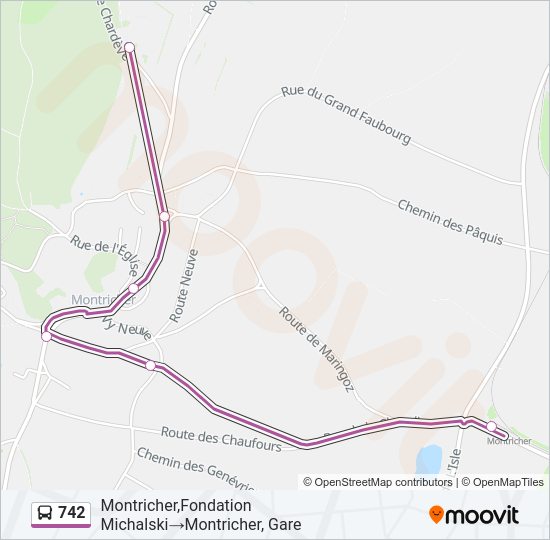 742 Bus Line Map