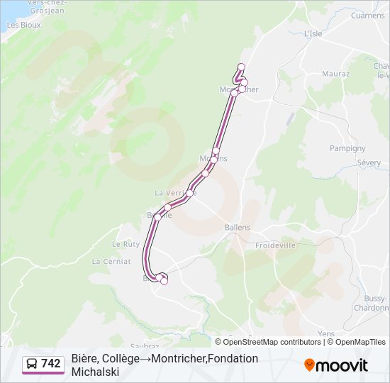 742 Bus Line Map