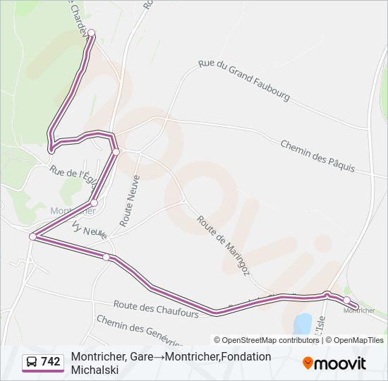 742 Bus Line Map