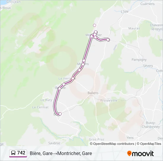 742 Bus Line Map