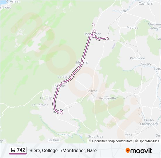 742 Bus Line Map