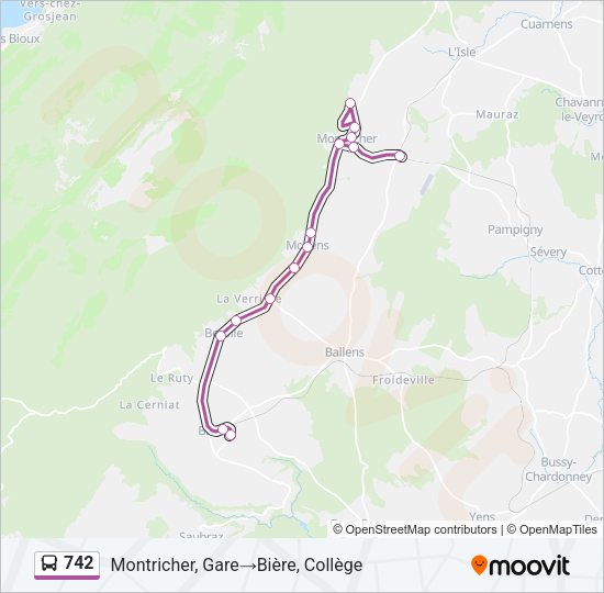 742 Bus Line Map