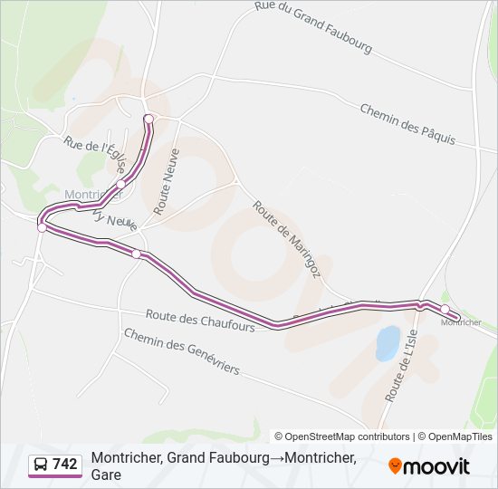 742 Bus Line Map
