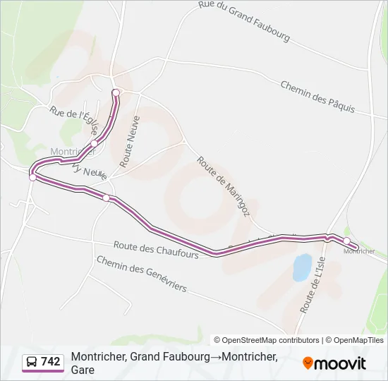 742 Bus Line Map