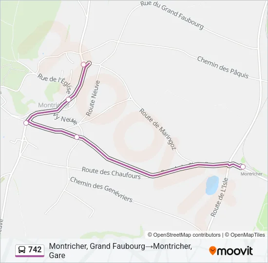 742 Bus Line Map