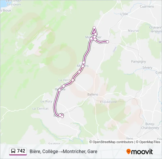 742 Bus Line Map
