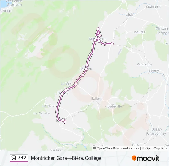742 Bus Line Map