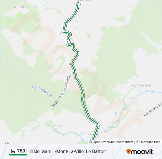 750 Bus Line Map